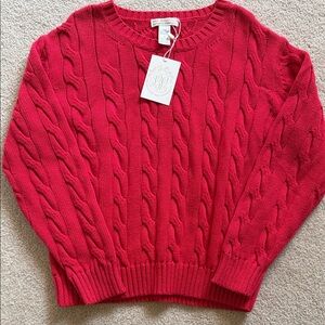 NWT The Beaufort bonnet Company Red Cable Knit Sweater